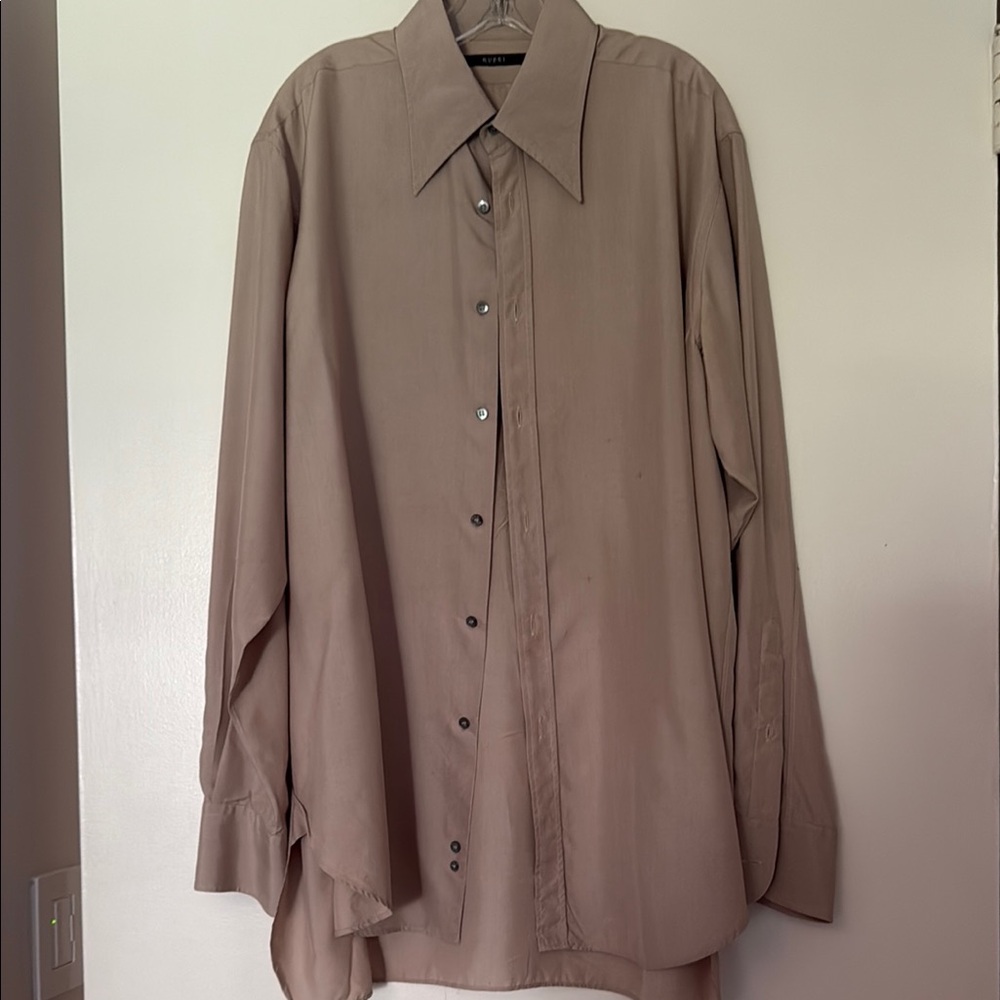 Gucci Tan Dress Shirt Classic Design